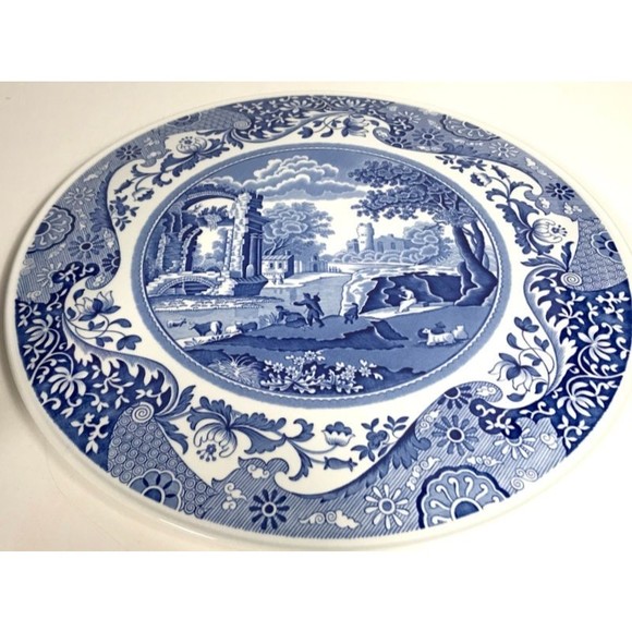 Spode Cake plate Italian Blue Transferware - Picture 2 of 6